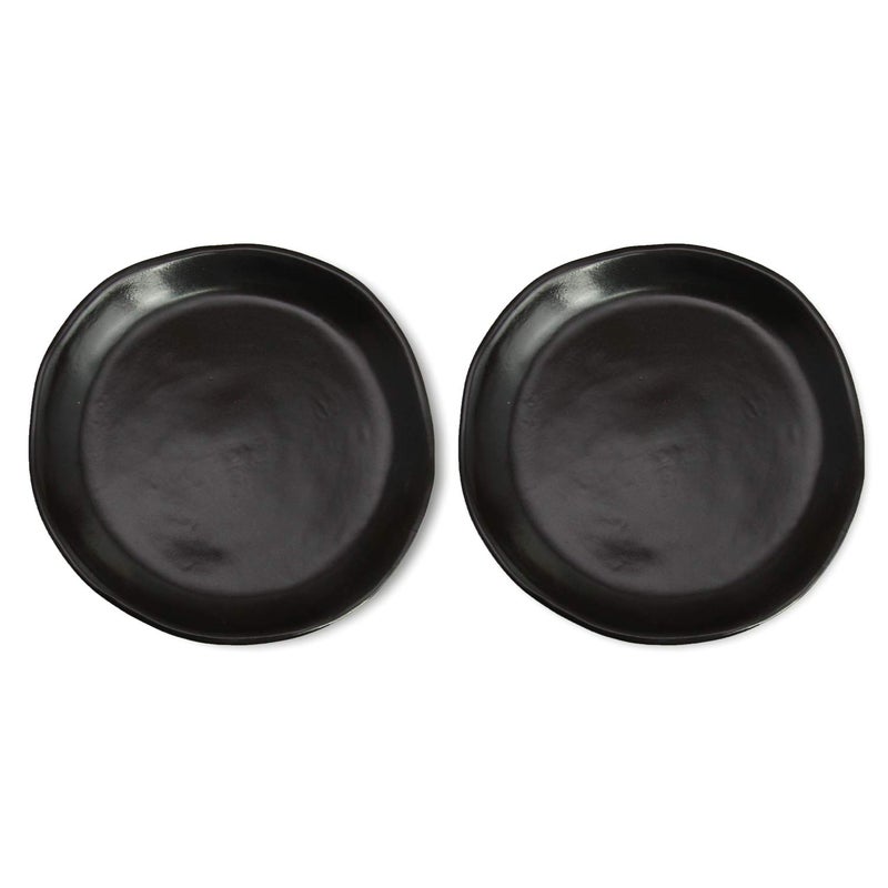 RoRo 7" Hand Made Ceramic Appetizer Plates â€“ Matte Black Stoneware, Set of 2 Modern Minimalist Design, Perfect for Tapas, Sushi, Bruschetta, Microwave, Oven & Dishwasher Safe - Image 2